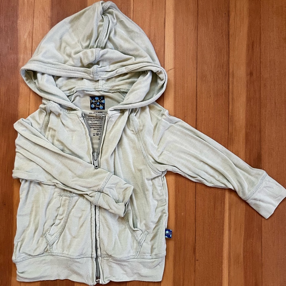 Kickee Pants Light Sage Hoodie Zip Sweatshirt